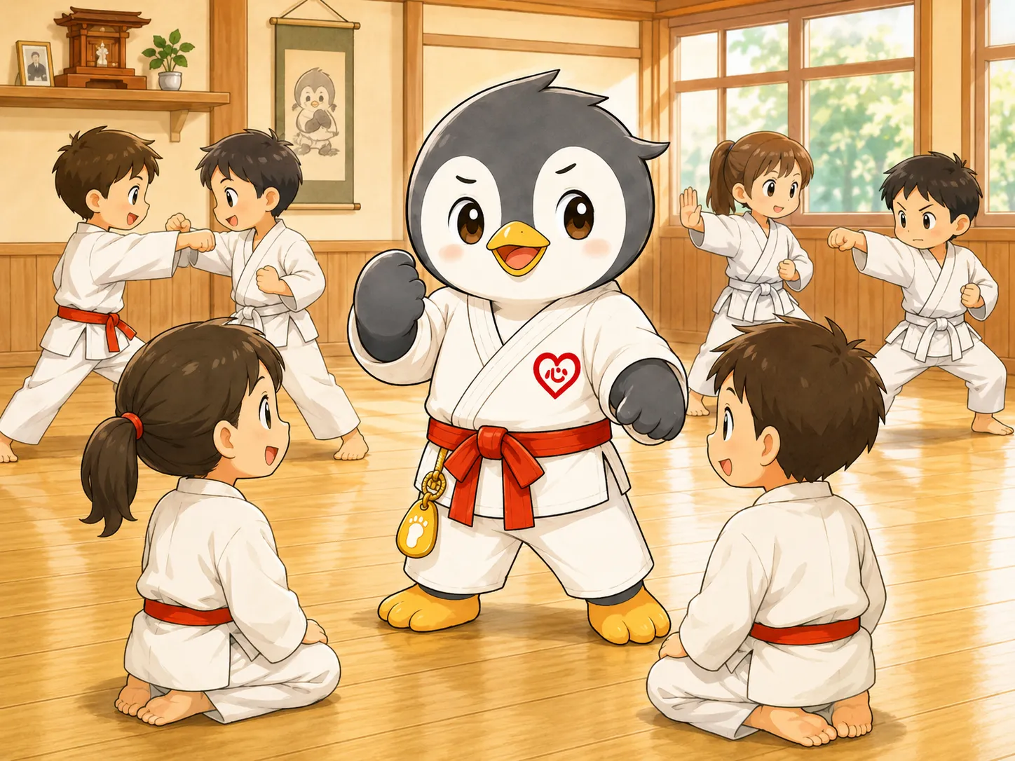 一心で稽古をする様子