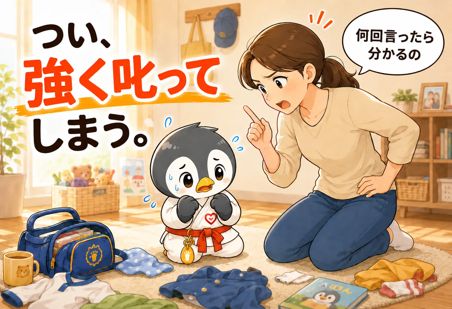 母親が「何回言ったら分かるの」と強い口調になってしまう場面