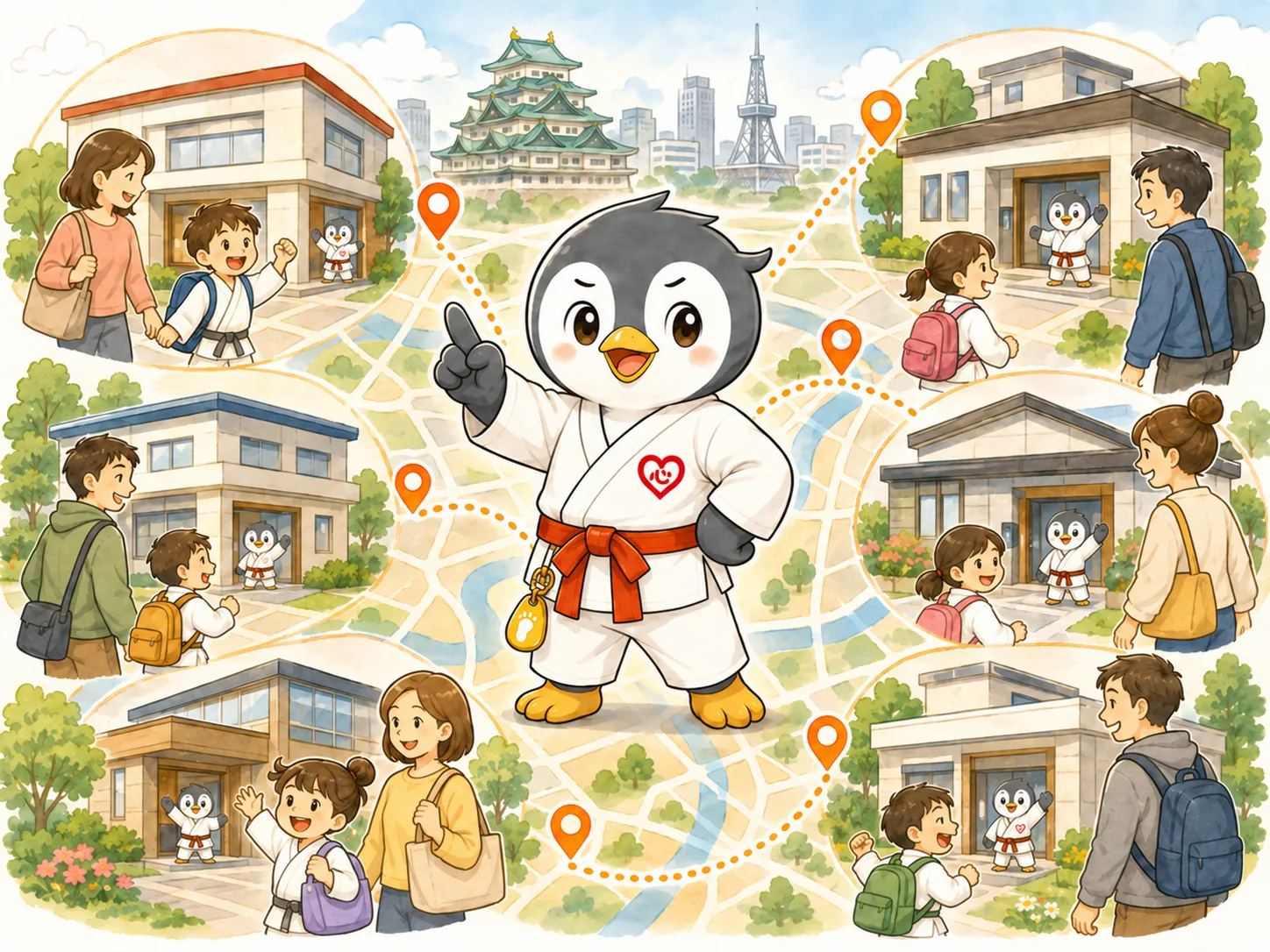 名古屋市内の教室で稽古する子どもたち